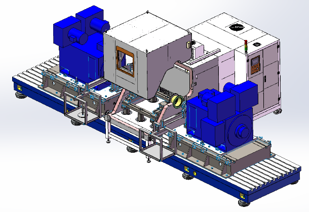Komora testowa zespołu stanowiska badawczego z dwoma silnikami